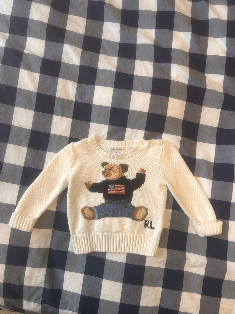 Ralph Lauren Polo Bear Cotton Sweater — 9M